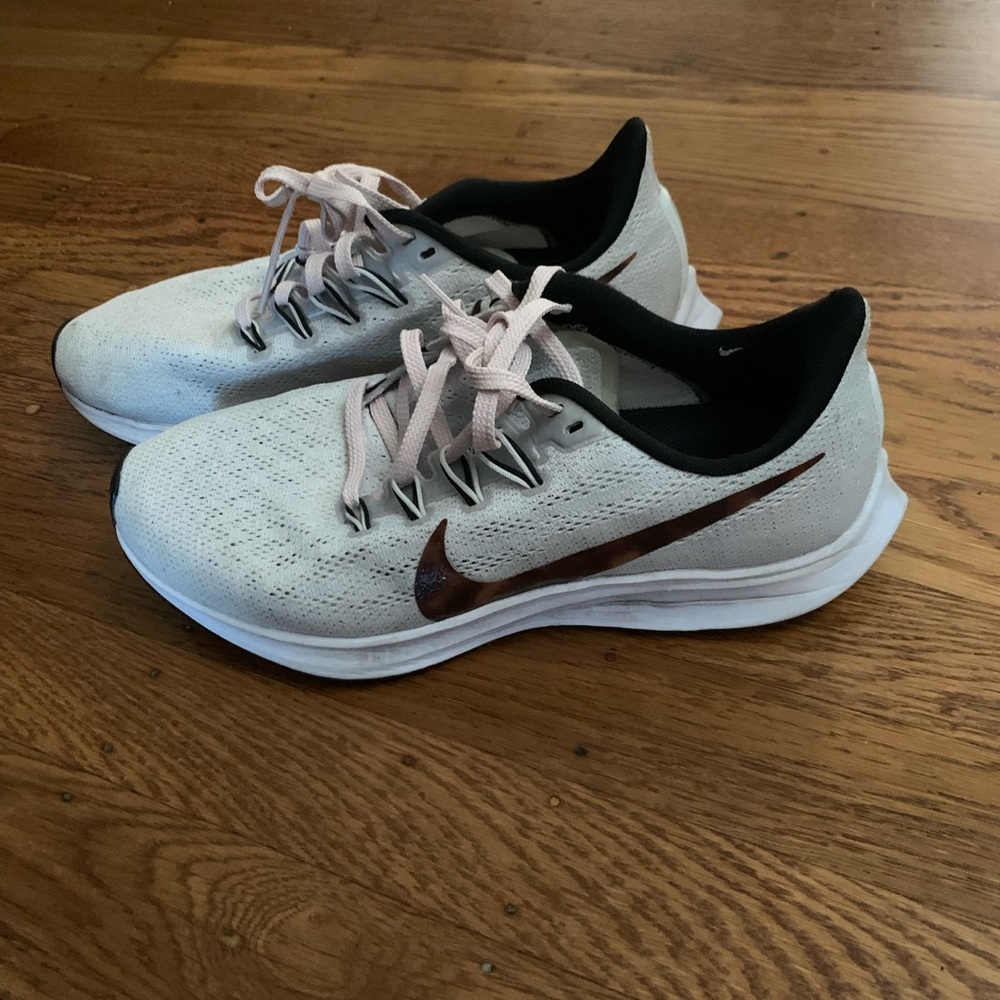 Nike, light pink, White and Black Athletic Sneakers